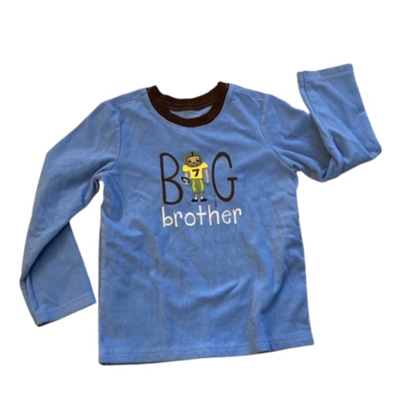Carter’s 4T BIG BROTHER Fleece pajama top long sleeve crew neck football - Picture 1 of 6